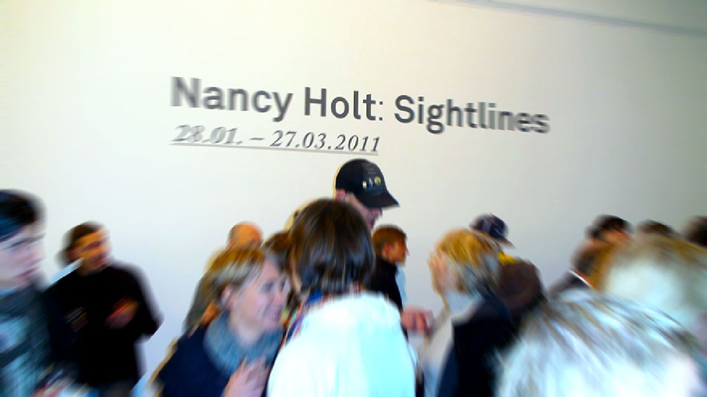 'Nancy Holt: Sightlines' opening reception, Karlsruhe, Germany, Jan 27, 2011 © S. Paul